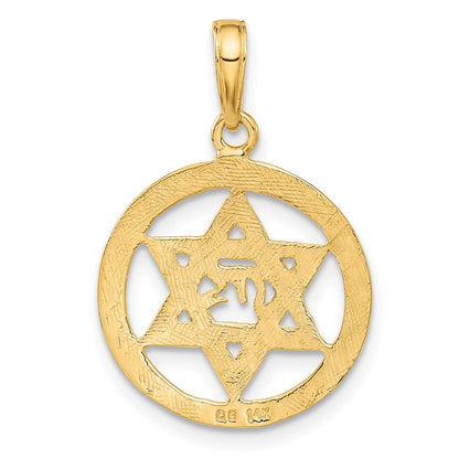14K Gelbgold Chai-im-Davidstern-Anhänger