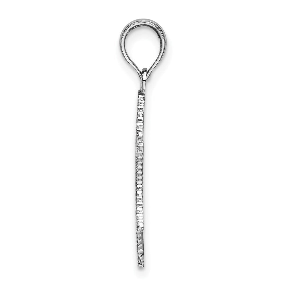 14K Weißgold Graviert Stern Of David Charm