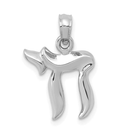 14K Weißgold Chai Anhänger
