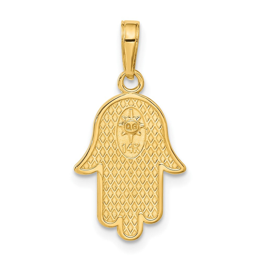 14K Gelbgold Hand Gottes mit Davidstern Anhänger