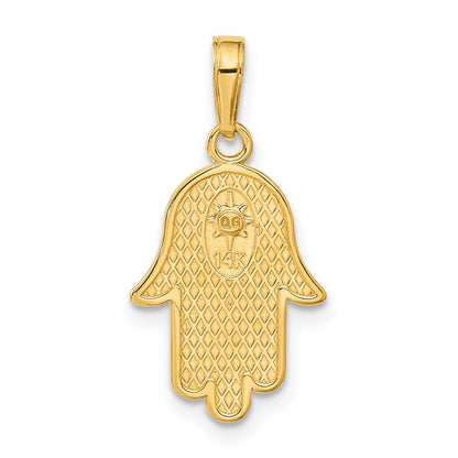 14K Gelbgold Hand Gottes mit Davidstern Anhänger