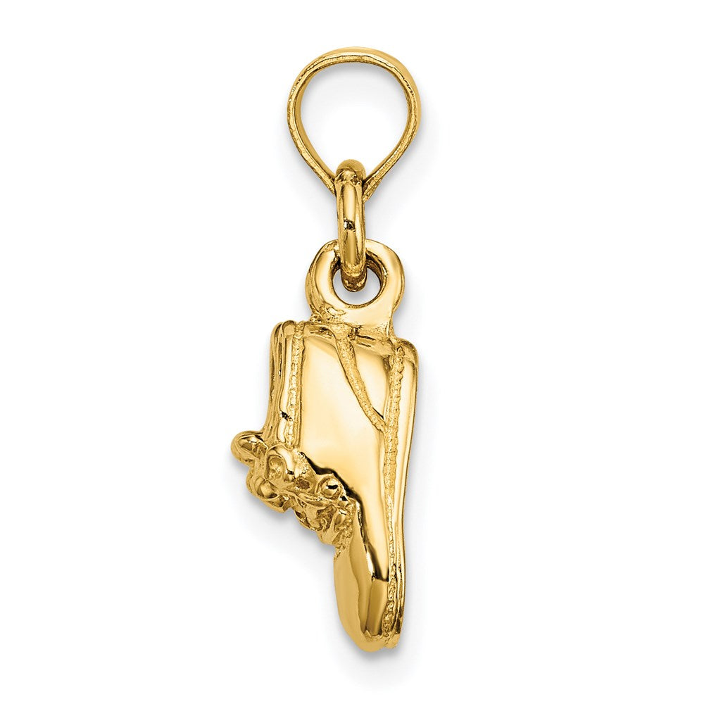 14K Gelbgold 3-D beweglicher Baby-Schuhe-Charm