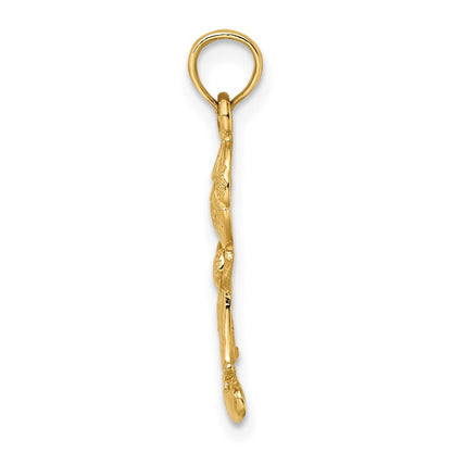 14K Gelbgold Playful Junge mit Ausgeschnitten Buttons Charm
