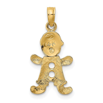 14K Gelbgold Playful Junge mit Ausgeschnitten Buttons Charm