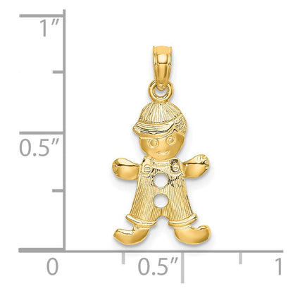 14K Gelbgold Playful Junge mit Ausgeschnitten Buttons Charm