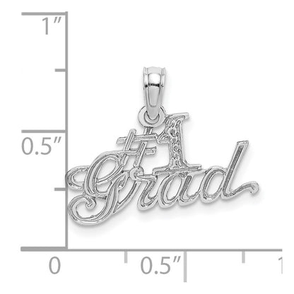 14K Weißgold #1 Grad Charm
