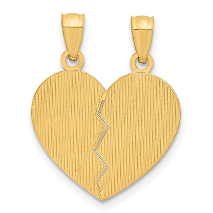 14K Gelbgold BEST FRIENDS Herz-Anhänger zum Teilen