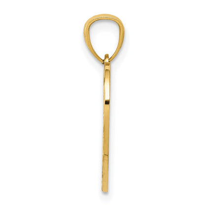 14K Gelbgold Diamantiert Daddys Little Mädchen Herz Anhänger