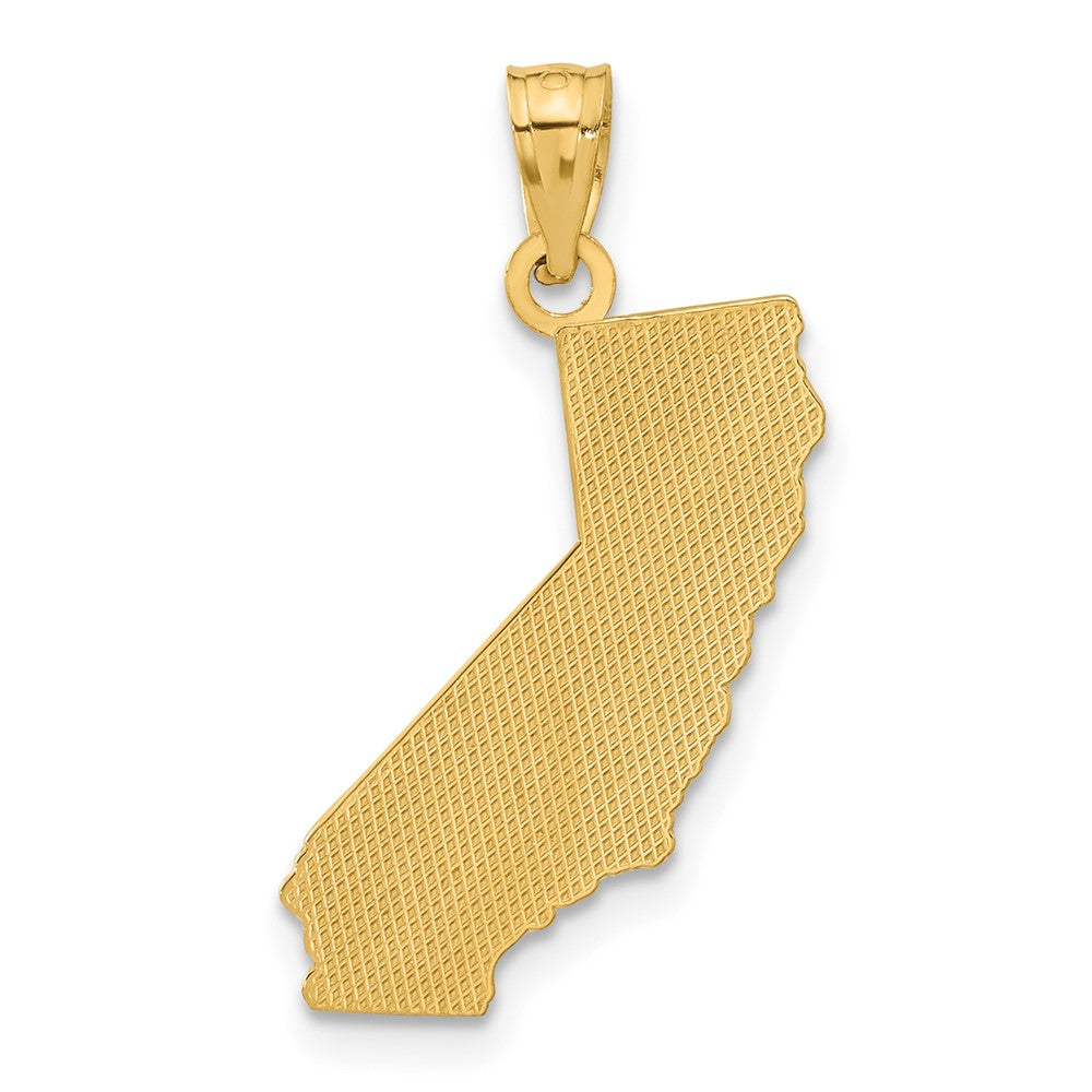 14K Gelbgold Cali Mädchen State Karte Anhänger