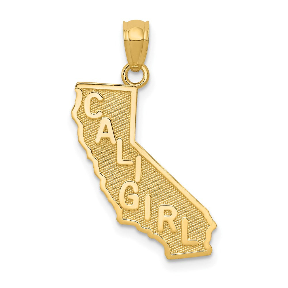 14K Gelbgold Cali Mädchen State Karte Anhänger