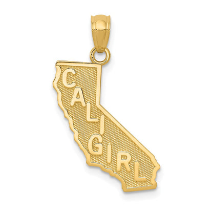 14K Gelbgold Cali Mädchen State Karte Anhänger