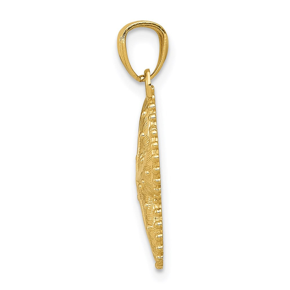 14K Gelbgold Diamantiert Seestern Anhänger