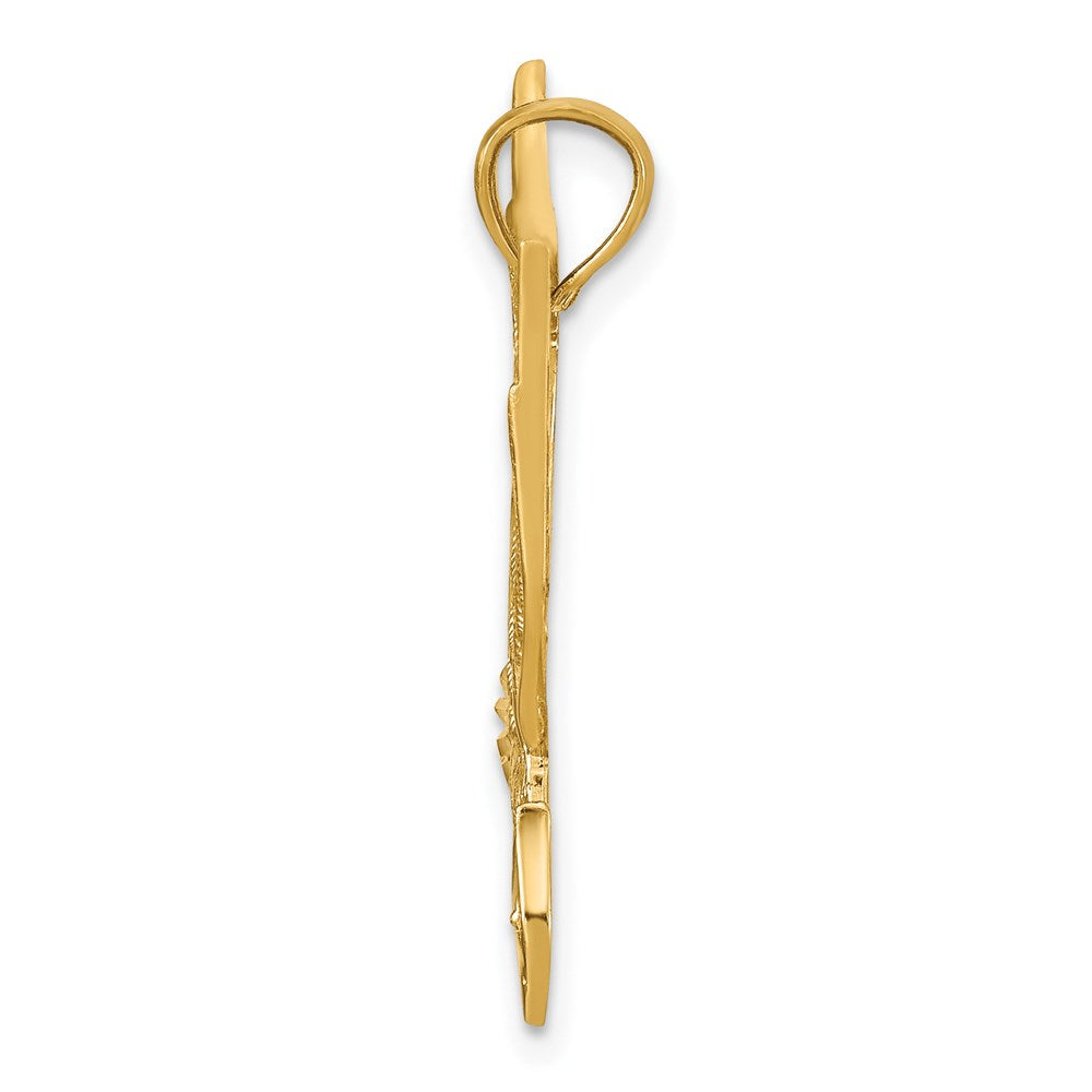14K Gelbgold Adler-Anhänger, diamantiert