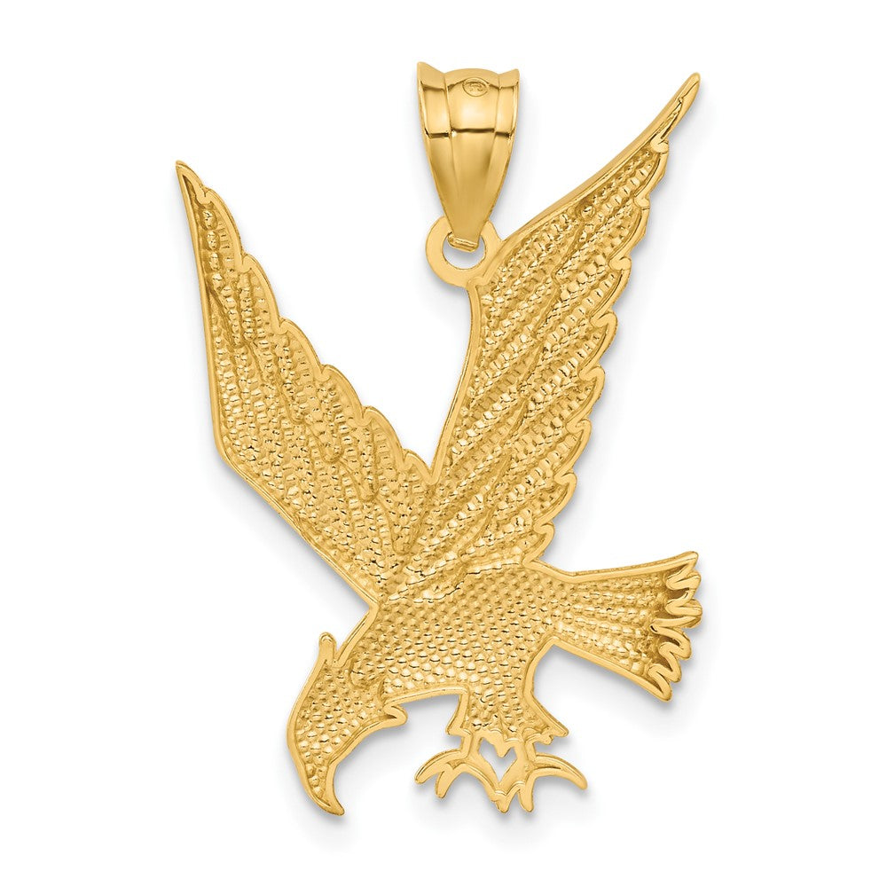 14K Gelbgold Adler-Anhänger, diamantiert