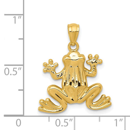 14K Gelbgold Poliert Frosch Anhänger