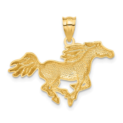 14K Gelbgold Poliert Pferd Anhänger