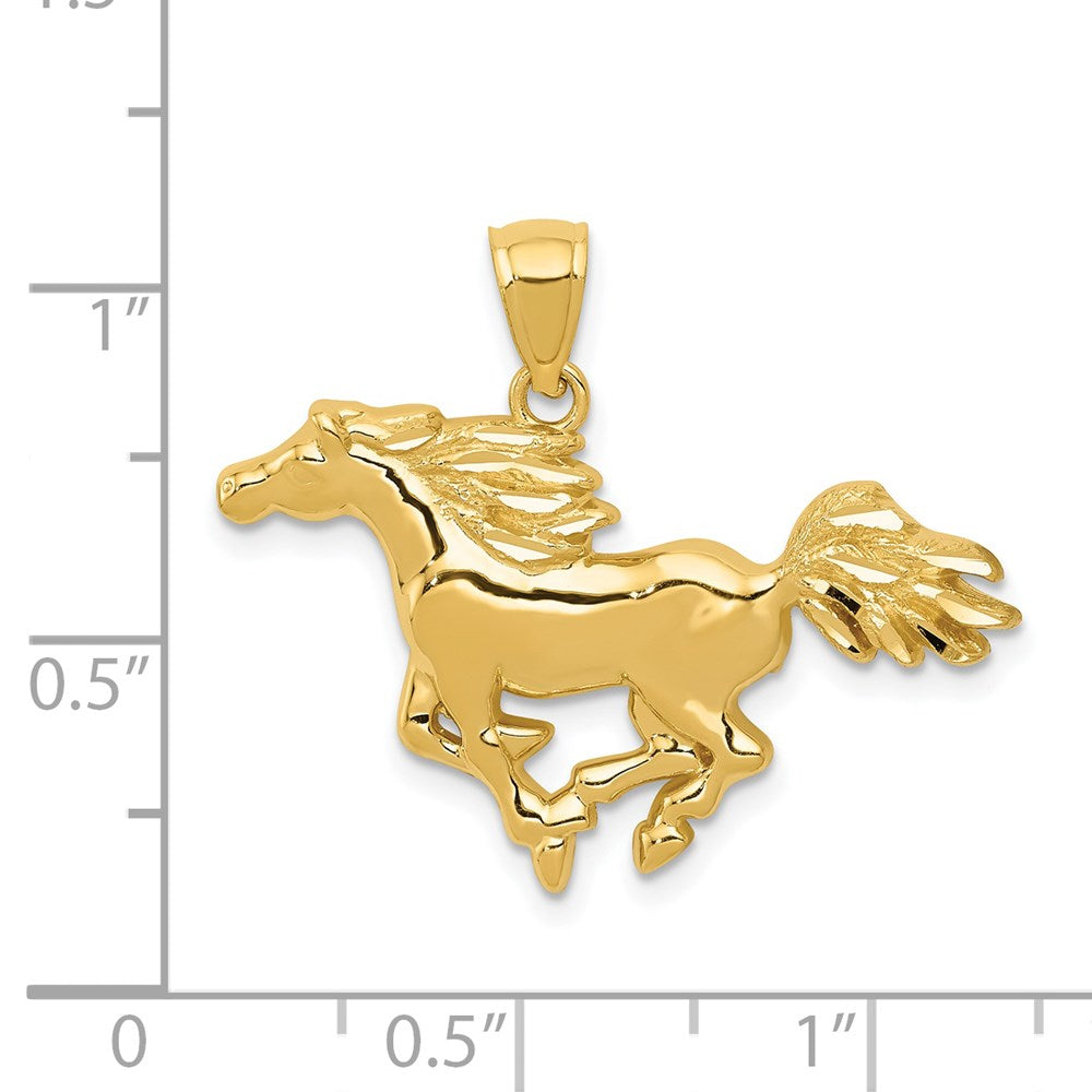 14K Gelbgold Poliert Pferd Anhänger