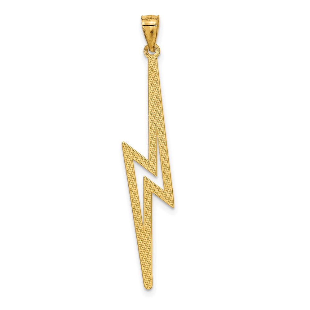 14K Gelbgold Poliert Diamantiert Blitz Bolt Anhänger