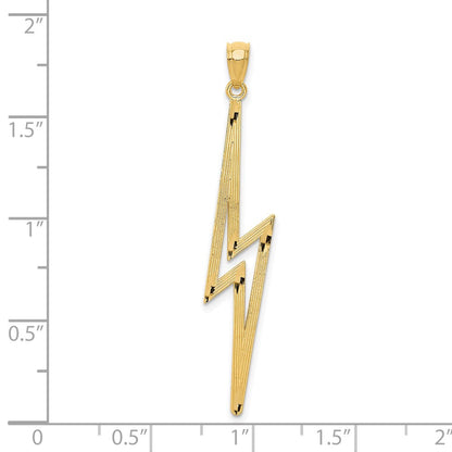 14K Gelbgold Poliert Diamantiert Blitz Bolt Anhänger