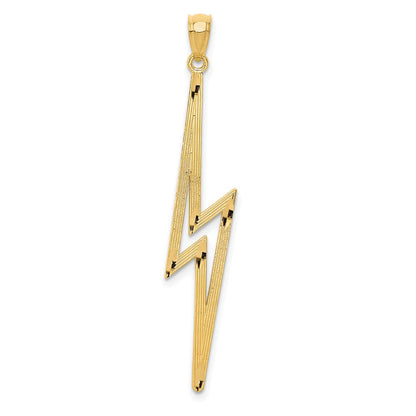 14K Gelbgold Poliert Diamantiert Blitz Bolt Anhänger