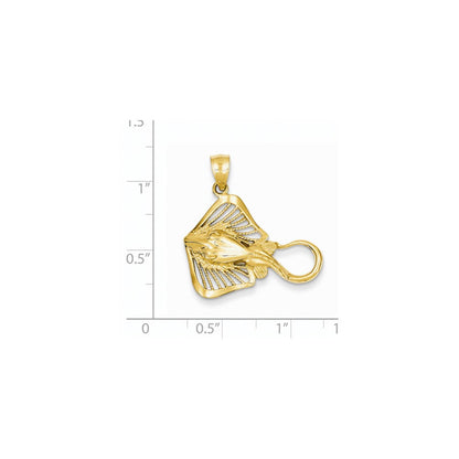 14K Gelbgold Filigran-Anhänger Stachelrochen
