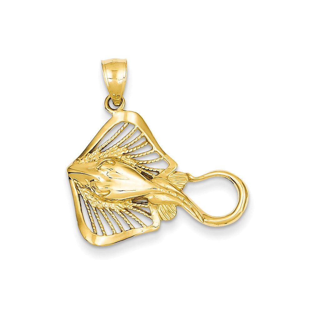 14K Gelbgold Filigran-Anhänger Stachelrochen
