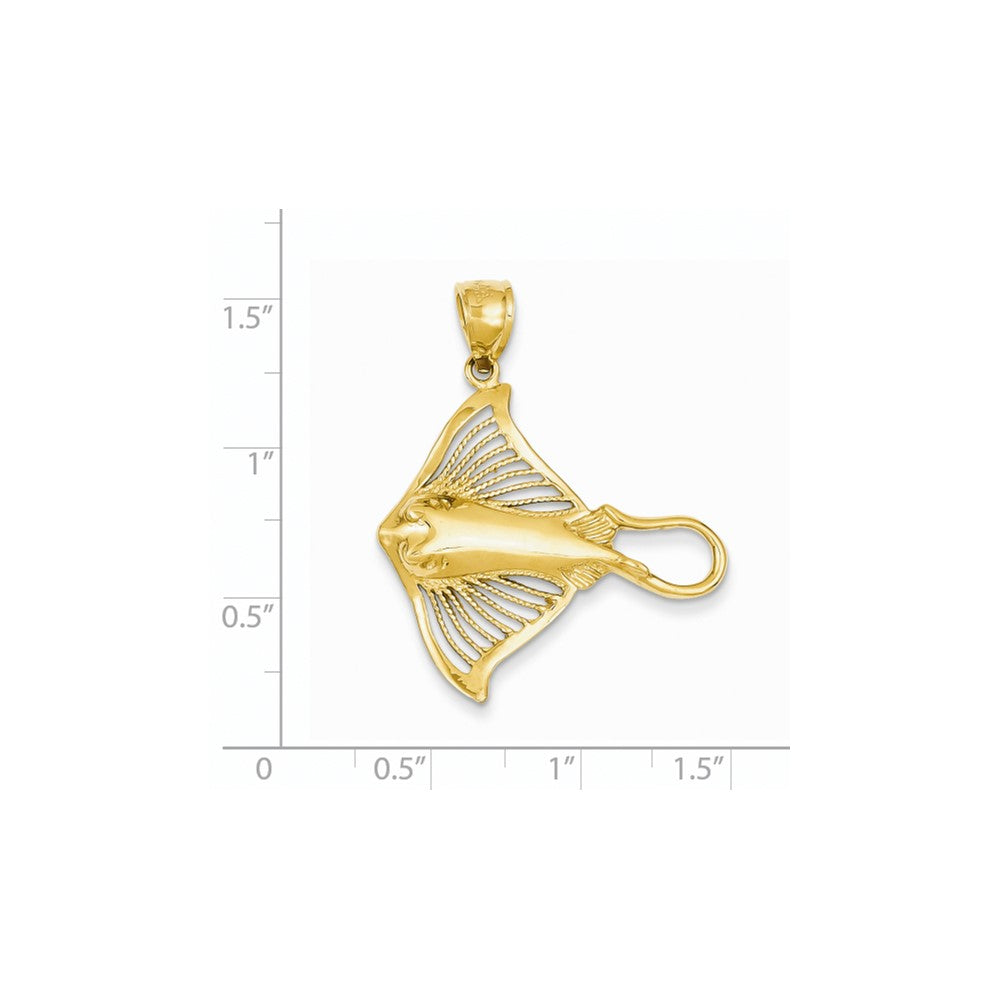 14K Gelbgold Filigran-Anhänger Stachelrochen