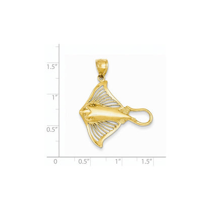 14K Gelbgold Filigran-Anhänger Stachelrochen