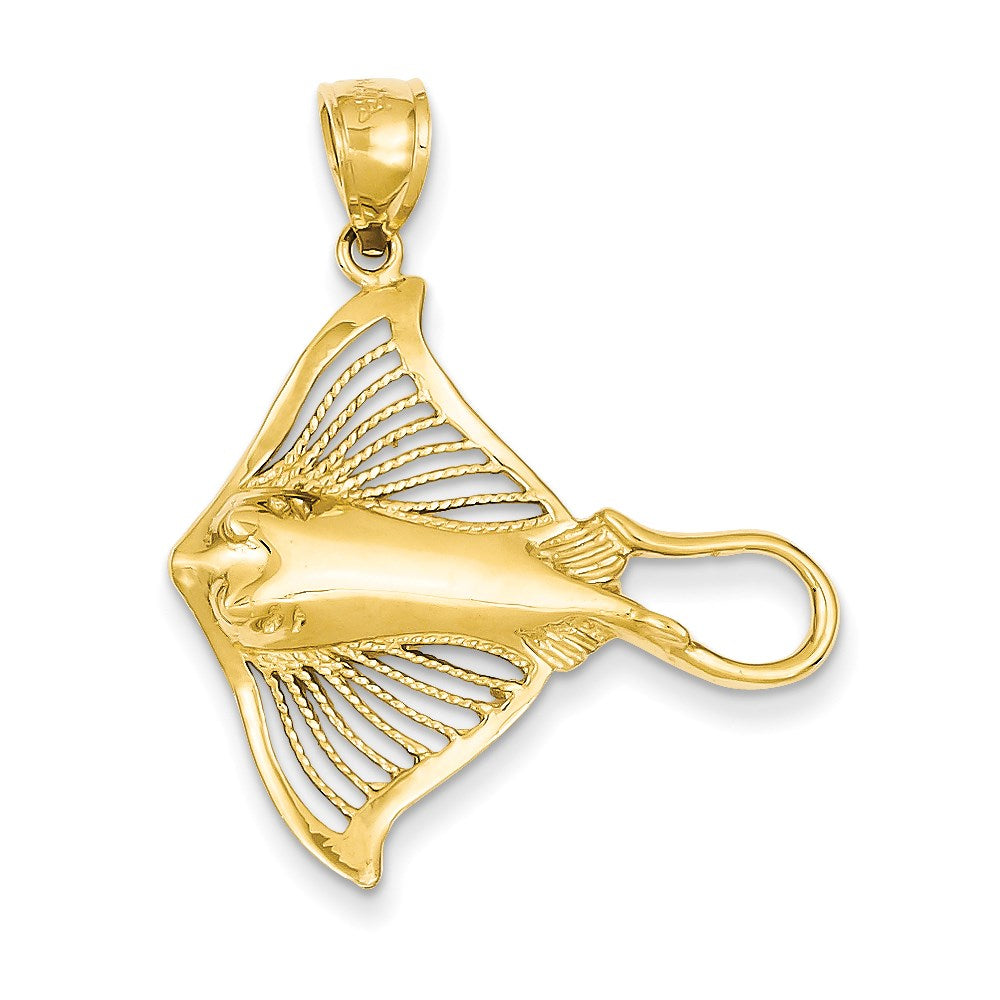 14K Gelbgold Filigran-Anhänger Stachelrochen