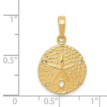 14 Karat Gelbgold Sanddollar-Anhänger