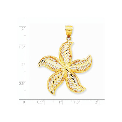 14K Gelbgold Anhänger, Seestern, diamantiert, filigran