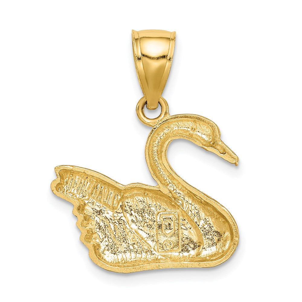 14K Gelbgold Anhänger Schwan diamantiert