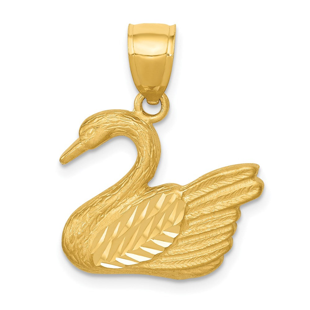 14K Gelbgold Anhänger Schwan diamantiert