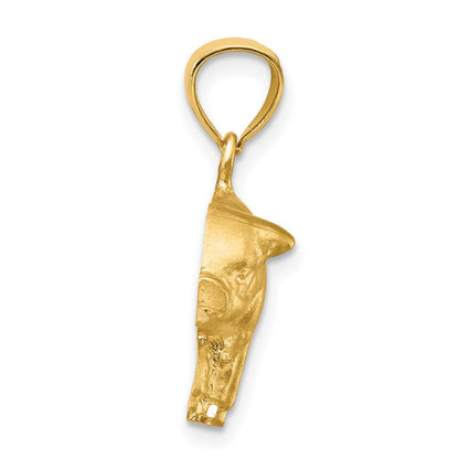 14 Karat Gelbgold Anhänger „Schwein" diamantiert