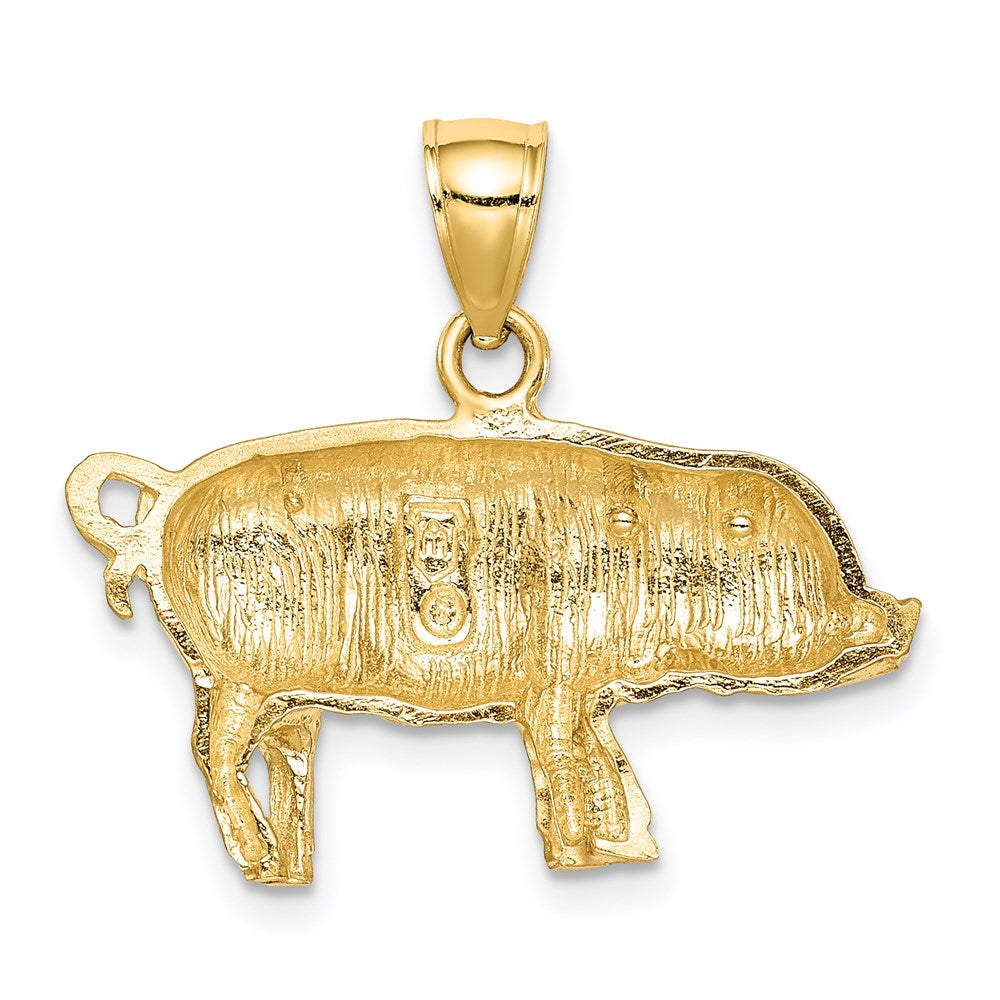 14 Karat Gelbgold Anhänger „Schwein" diamantiert