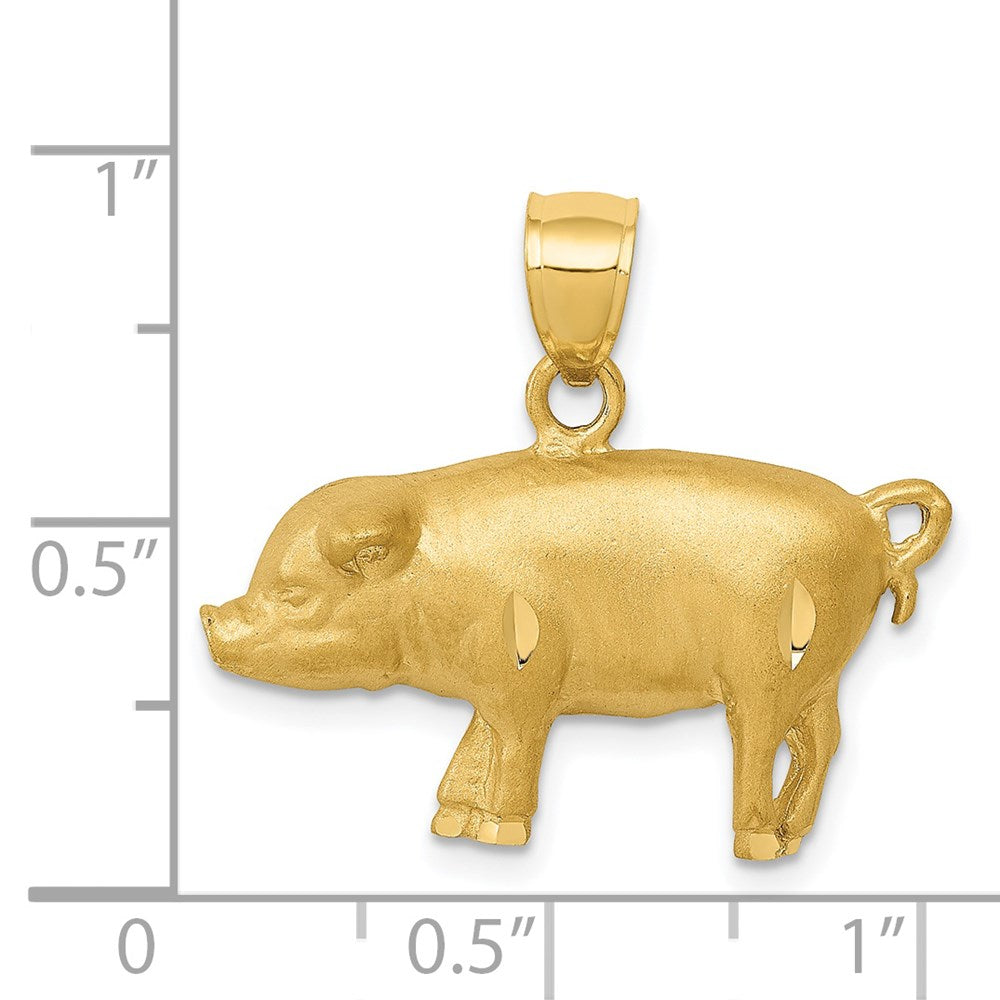 14 Karat Gelbgold Anhänger „Schwein" diamantiert