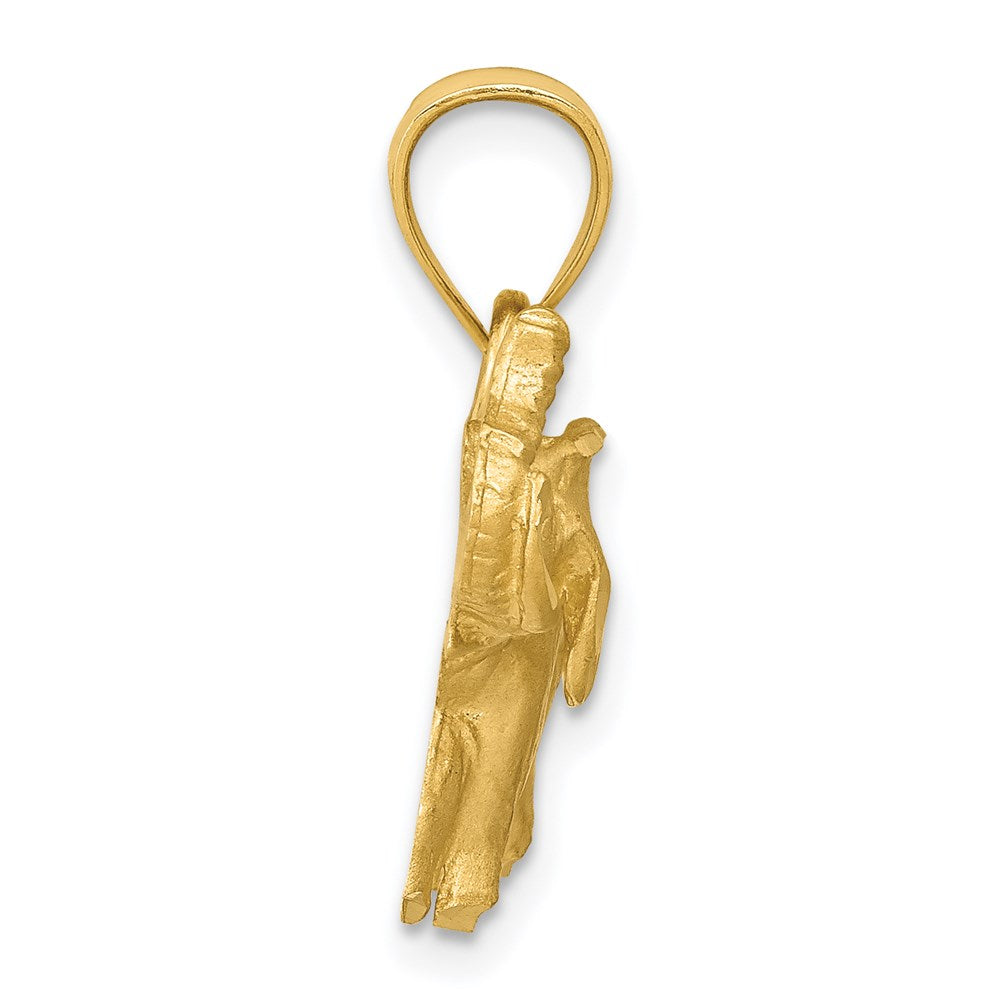 14K Gelbgold Elefant-Anhänger, diamantgeschliffen