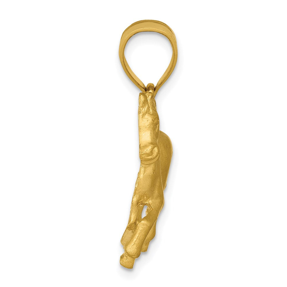 14K Gelbgold Anhänger "Pferd" mit Diamantschliff