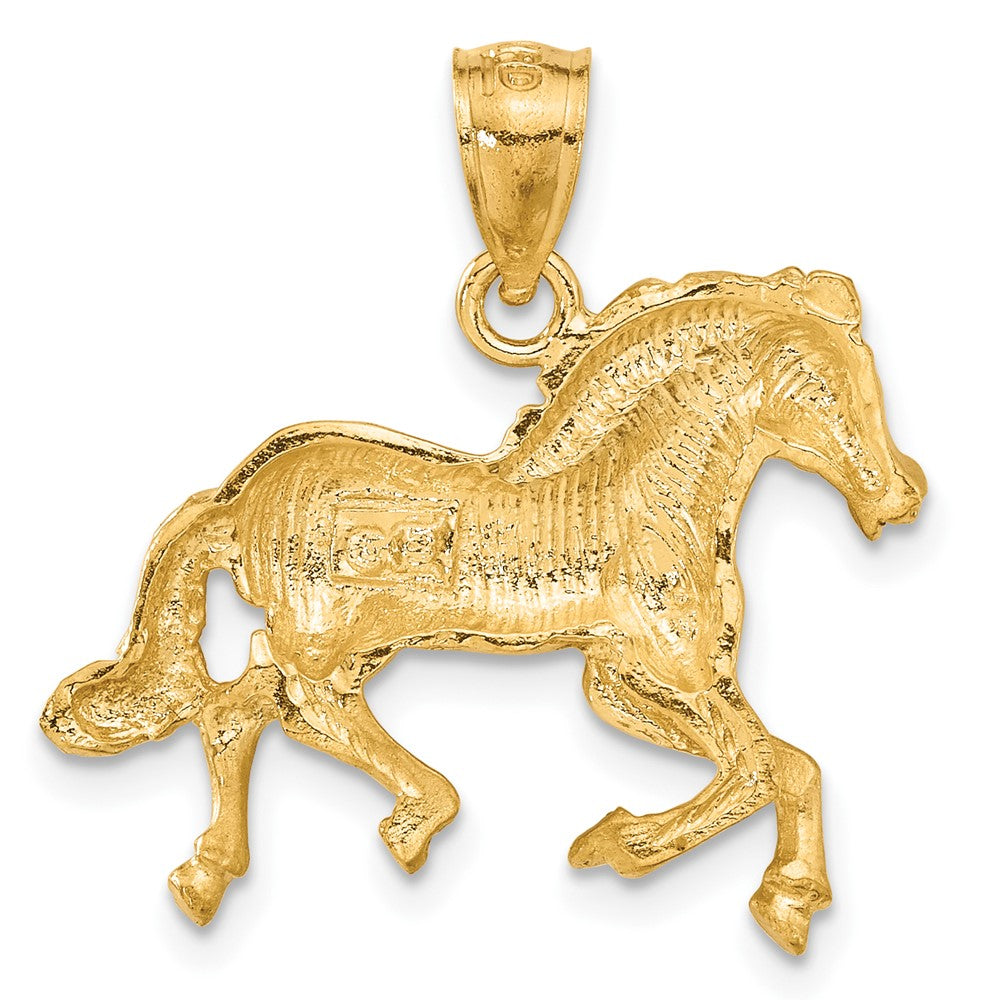 14K Gelbgold Anhänger "Pferd" mit Diamantschliff