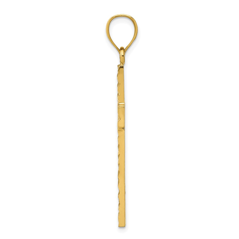 Kreuzanhänger aus 14K Gelbgold, diamantiert