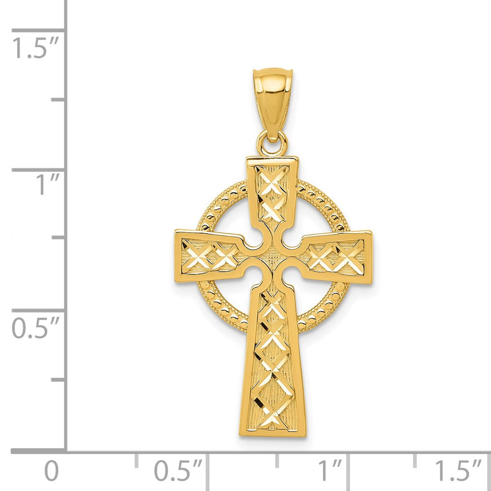 14K Gelbgold Kreuzanhänger im keltischen Design