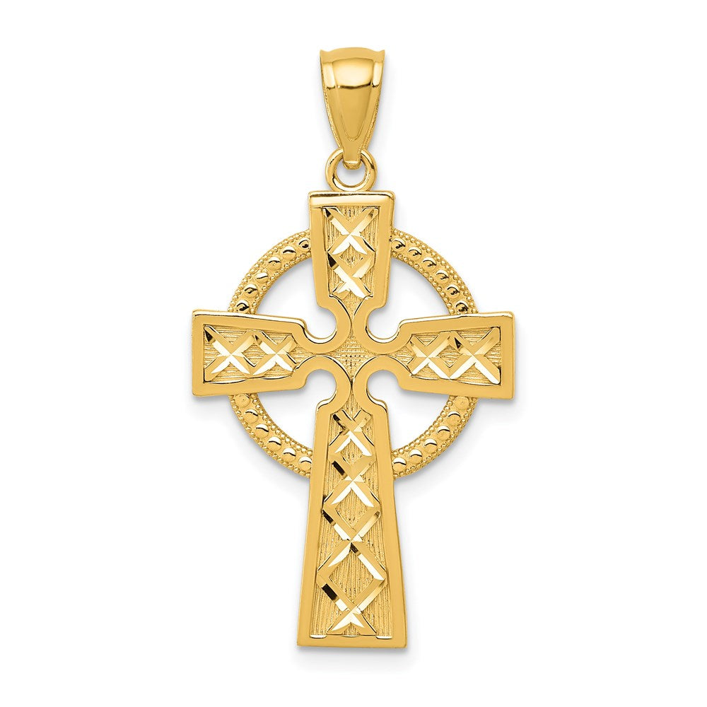 14K Gelbgold Kreuzanhänger im keltischen Design