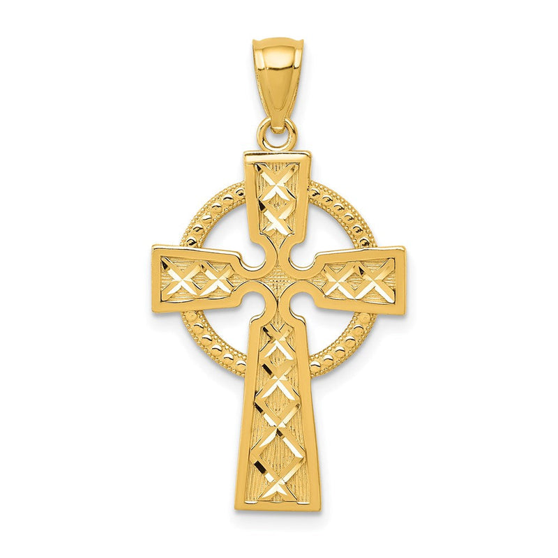 14K Gelbgold Kreuzanhänger im keltischen Design