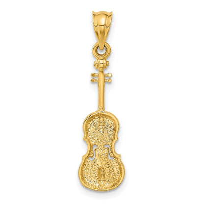 14K Gelbgold Geige-Charm (2D)