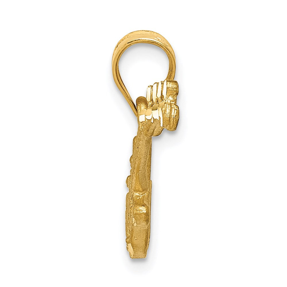 14K Gelbgold 3D-Gitarre-Charm