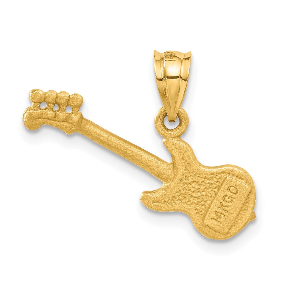14K Gelbgold 3D-Gitarre-Charm