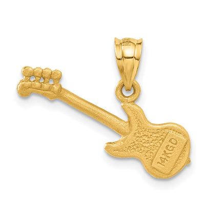 14K Gelbgold 3D-Gitarre-Charm