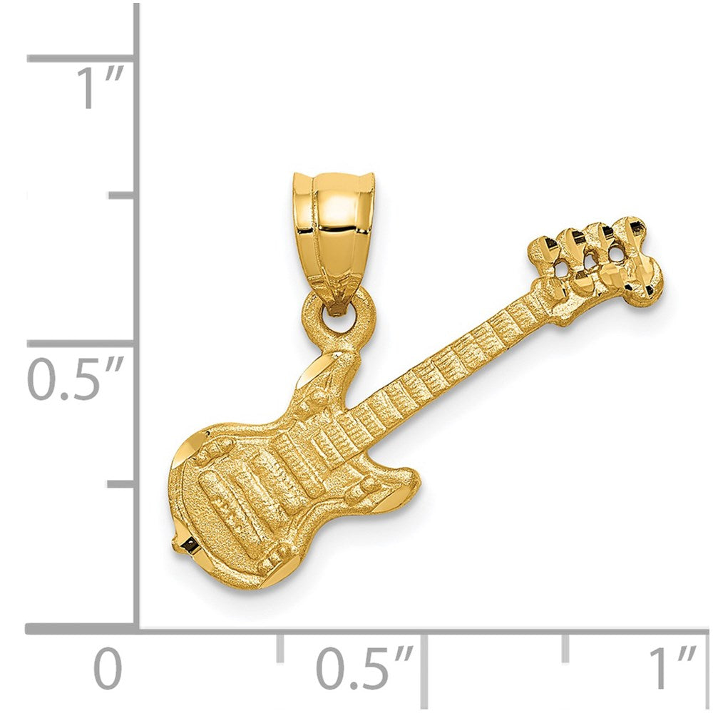 14K Gelbgold 3D-Gitarre-Charm