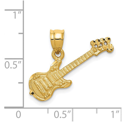 14K Gelbgold 3D-Gitarre-Charm