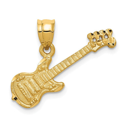 14K Gelbgold 3D-Gitarre-Charm